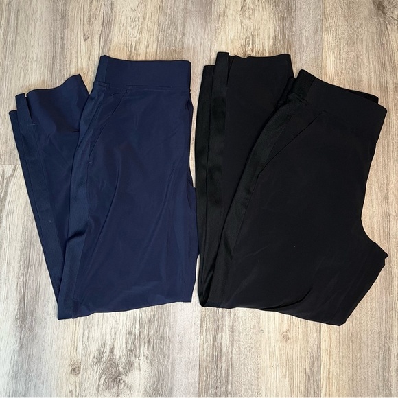 2 Athleta Pants Adult 4 Blue and Black Brooklyn Ankle Pant Tapered Womens - Picture 1 of 9
